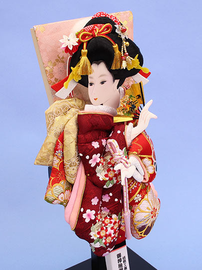 Oshie Hagoita 15 taille fleur brodée eau courante avec support