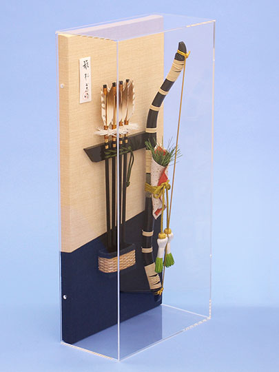 壁掛け破魔弓飾り 雅松(緑)　アクリルカバー