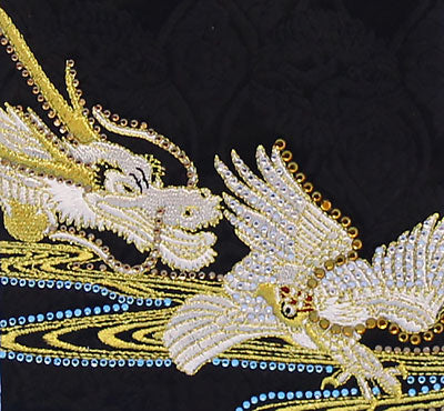 名前旗男の子用 高さ 39cm 白鷹と龍(小) ラインストーン付き