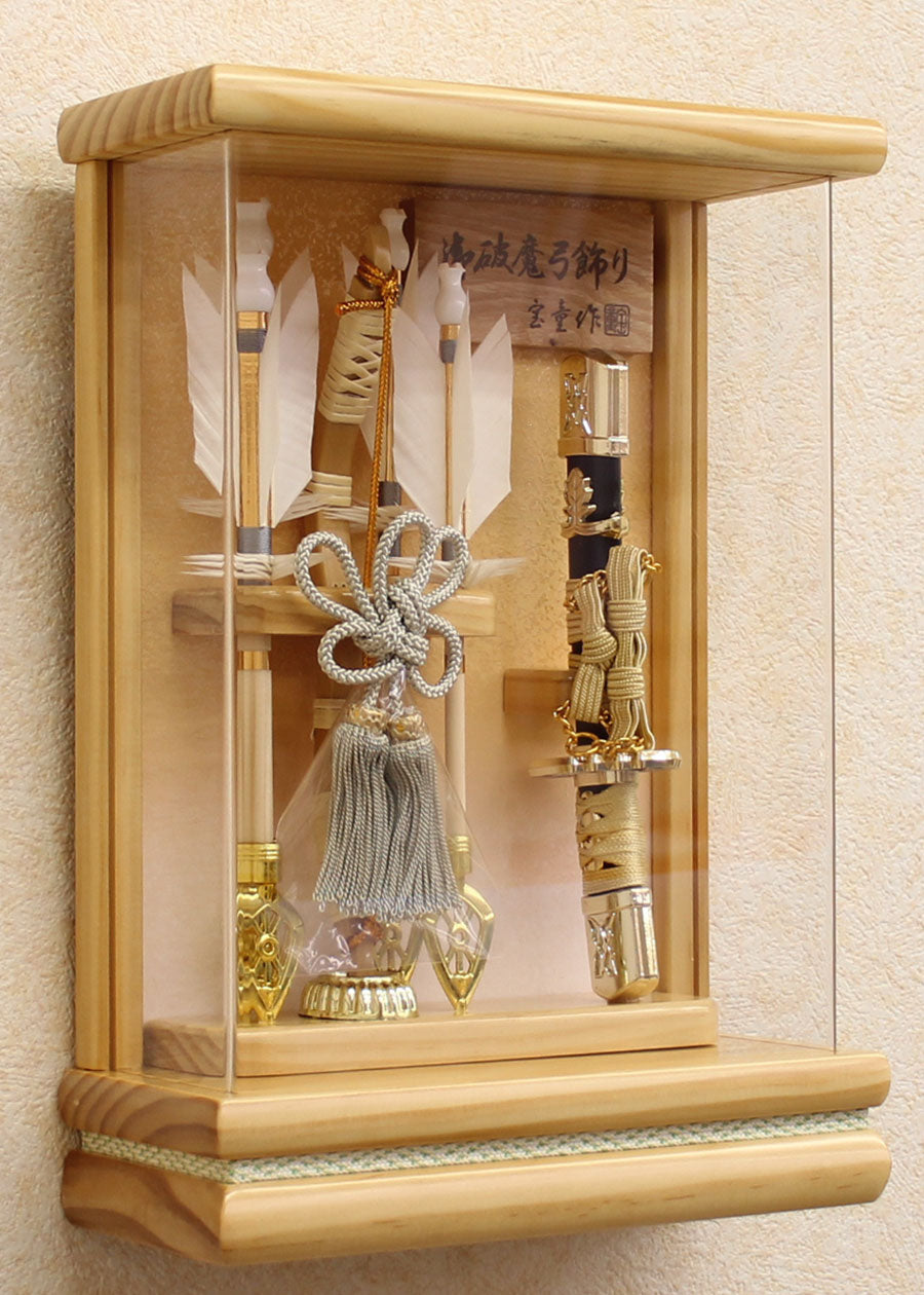 壁掛け破魔弓　健　白木　壁掛けイメージ
