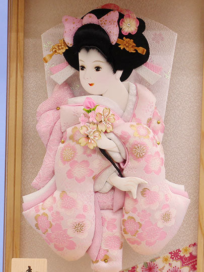 0押絵羽子板飾り 美月(ピンク) 