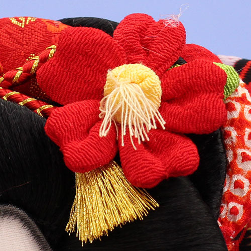 Hagoita “Shion” with Embroidery & Kanoko – Size 10, Wine Acrylic Case