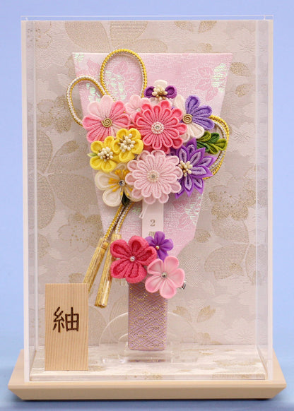 かんざし羽子板モダンフラワー 白桜ケース　正面