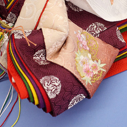 雛人形単品 親王5 京十二番　1187正絹雪輪に桜刺繍　姫袖