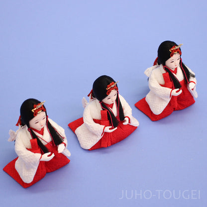 雛人形単品三人官女1 まめびな　上から