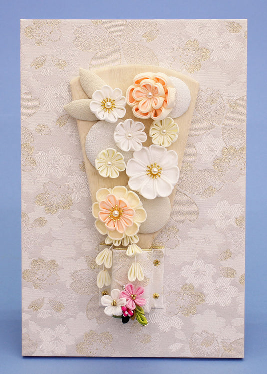 羽子板　7号花づくしシルキーピンク 白桜壁掛け