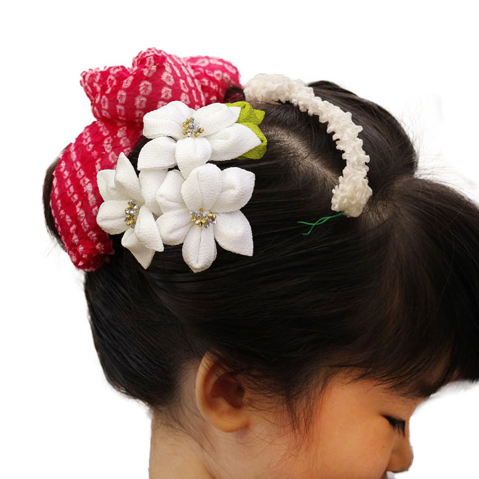 JUHO-TOUGEI １０号つまみかんざしが外せるおしゃれな羽子板 Lily-w 白桜ケース飾り