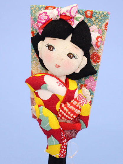 押絵羽子板  昭和レトロモダン 右向き 右からズーム