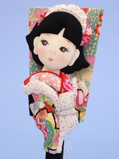 押絵羽子板  昭和レトロモダン メイド 右からズーム