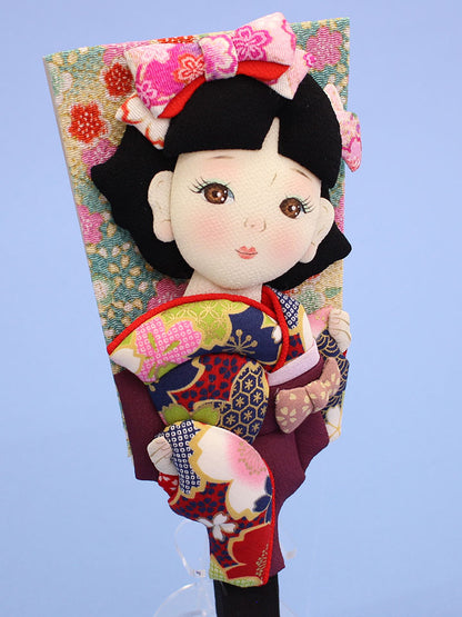 押絵羽子板  昭和レトロモダン 袴 左からズーム