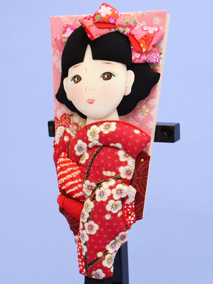 押絵羽子板 昭和レトロモダン 左向き 右からズーム　