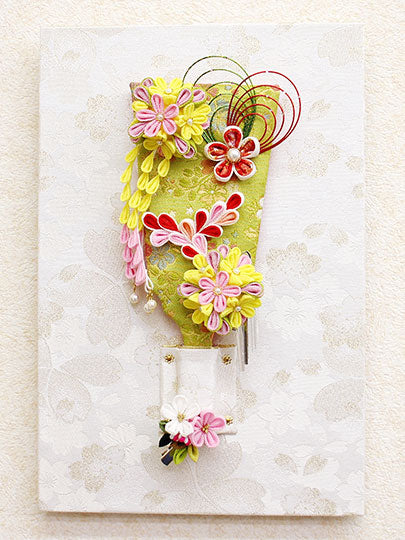 JUHO-TOUGEI 时尚羽子板，带可拆卸发饰，墙壁挂饰，自然风格