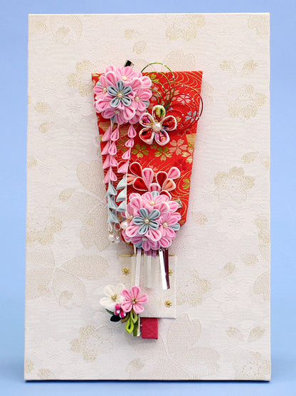 JUHO-TOUGEI つまみ髪飾り羽子板 壁掛け飾り ポップ