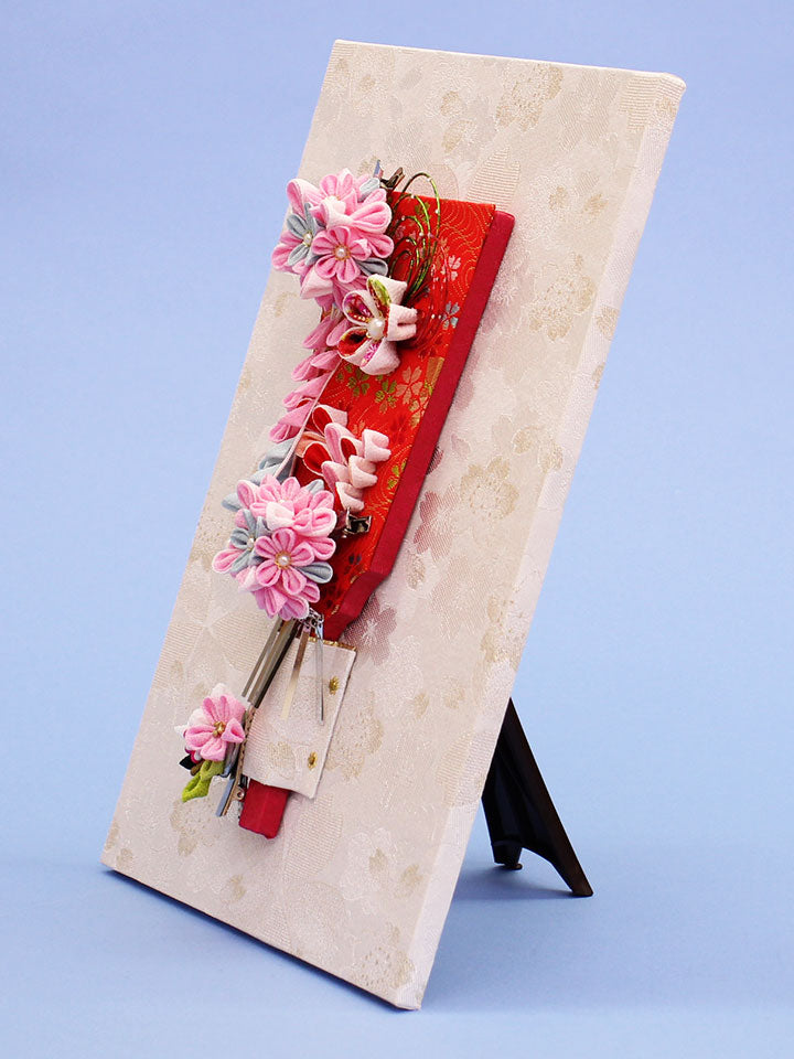 JUHO-TOUGEI つまみ髪飾り羽子板 壁掛け飾り ポップ　スタンド