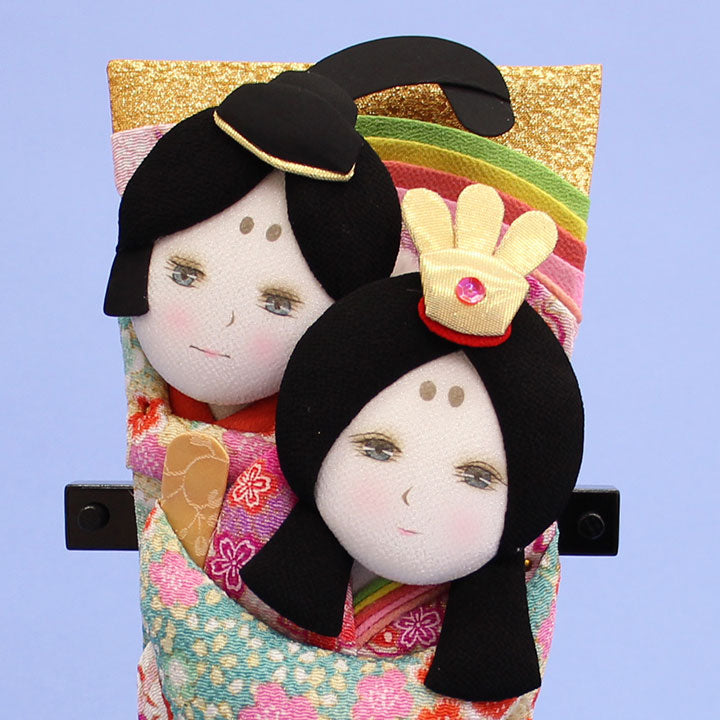 押絵羽子板 レトロ二人 スタンド付きお顔