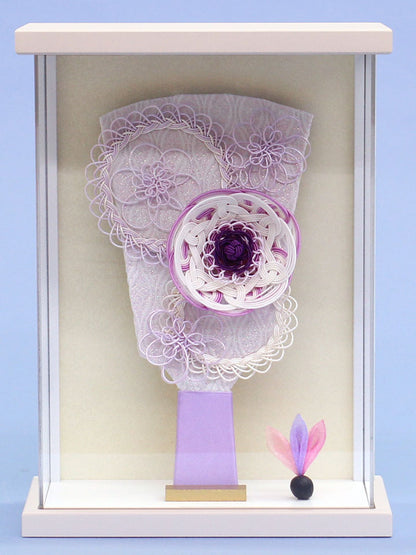 ６号水引羽子板白紫 白塗り額飾り