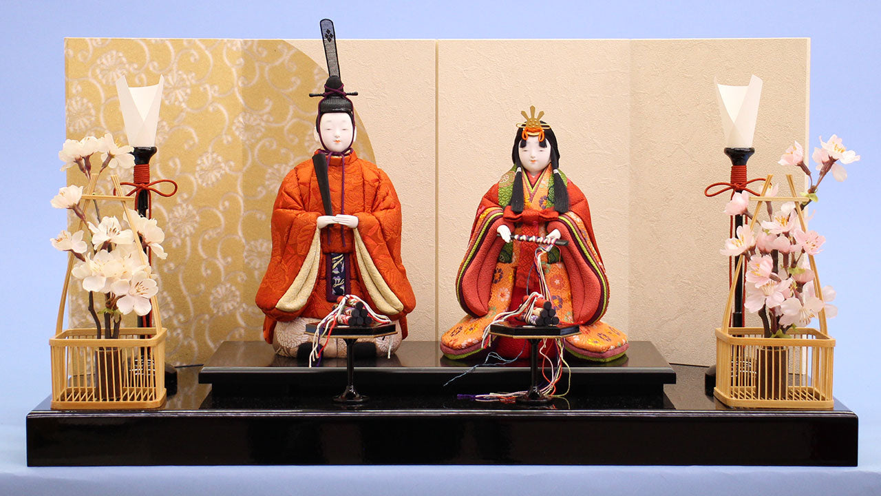 木目込み豊明立雛　平飾り