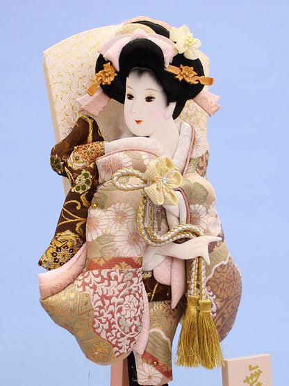 押絵羽子板飾り グレージュ　羽子板右から