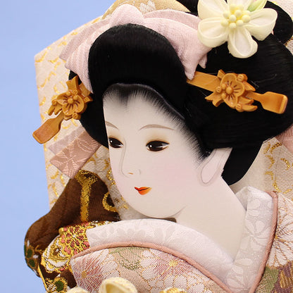 押絵羽子板飾り グレージュ　お顔