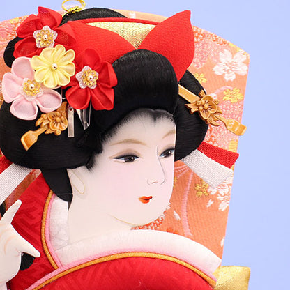 押絵羽子板 友禅花かんざし お顔