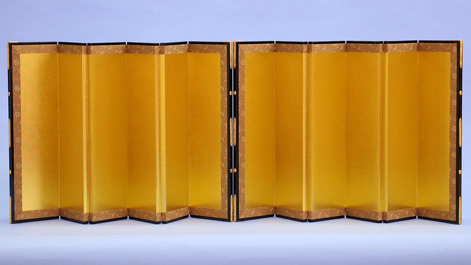 12号六曲一双屏風　新金絹目