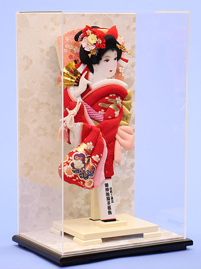 押絵羽子板 友禅花かんざし 白桜　横から