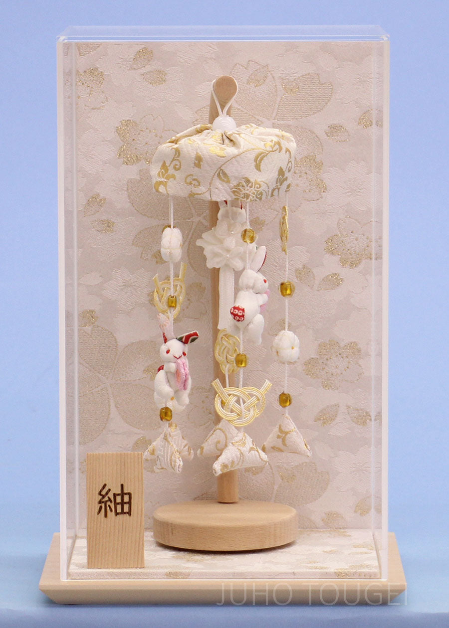 極小吊るし飾りユリ　白桜ケース