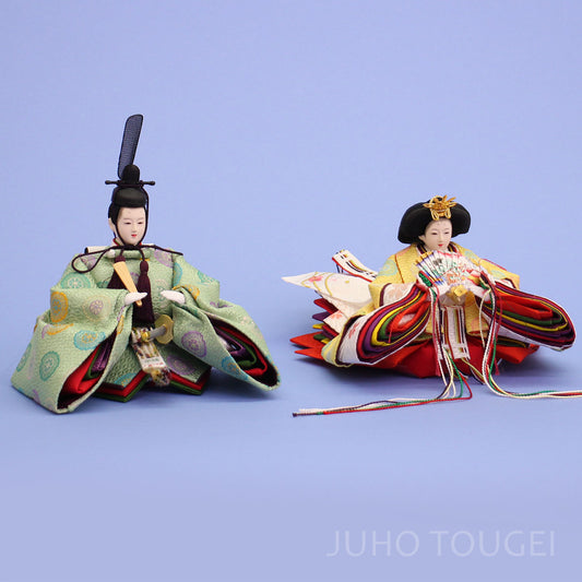 雛人形単品 親王4 京十三番有職　黄緑　イメージ