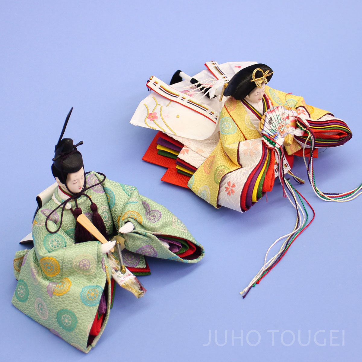 雛人形単品 親王4 京十三番有職 黄緑 – 寿鳳人形の東芸