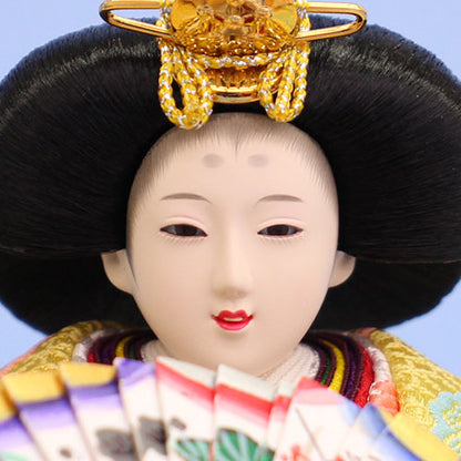 雛人形単品 親王4 京十三番有職　黄緑　姫顔