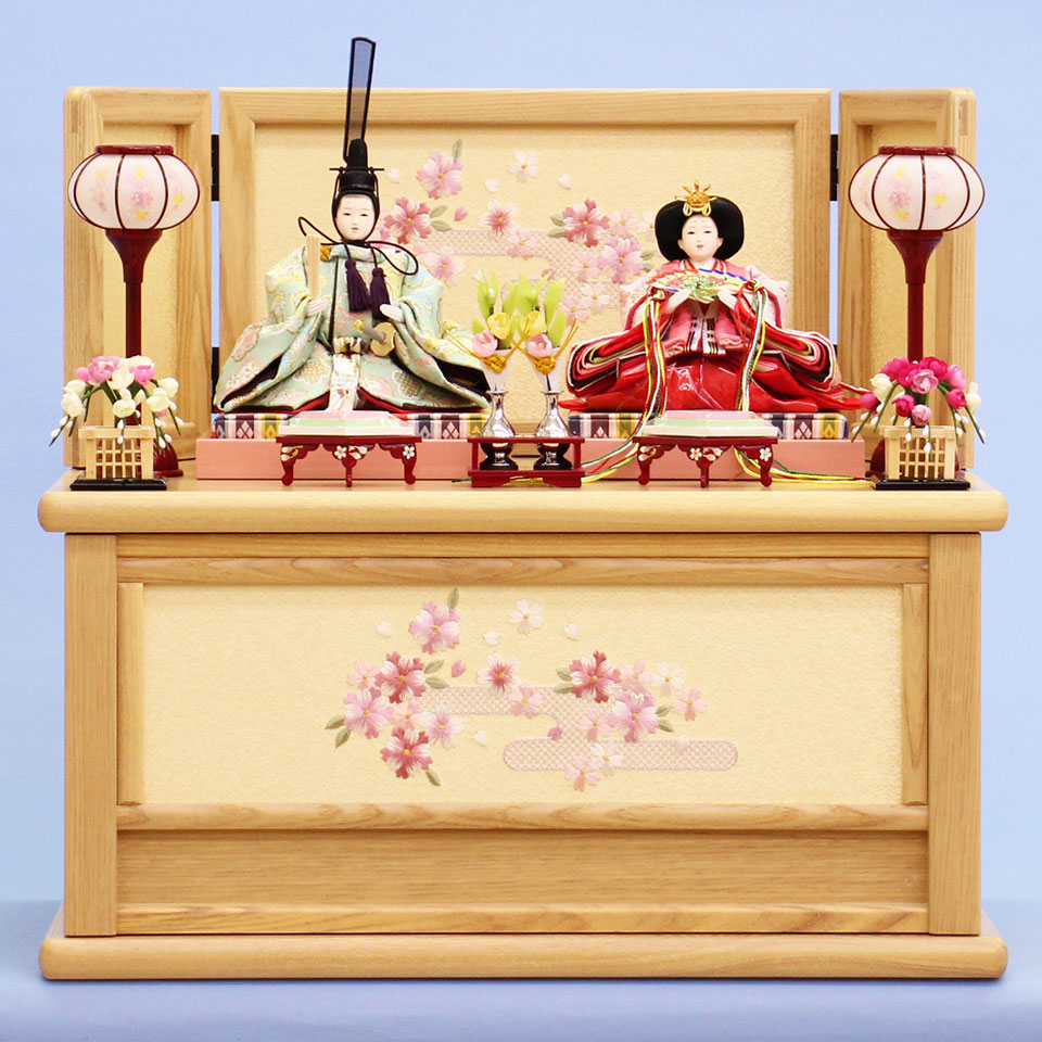 雛人形収納飾り 柳親王ナチュラル引き出し式