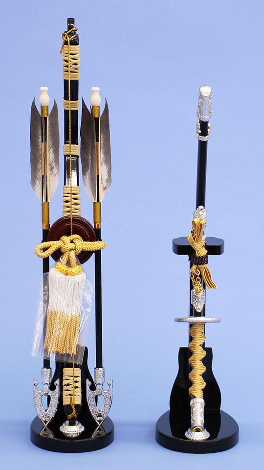 五月人形用付属品、弓太刀セット単品販売 11号 銀