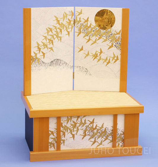 15号ひのき鶴収納台屏風セット　イメージ