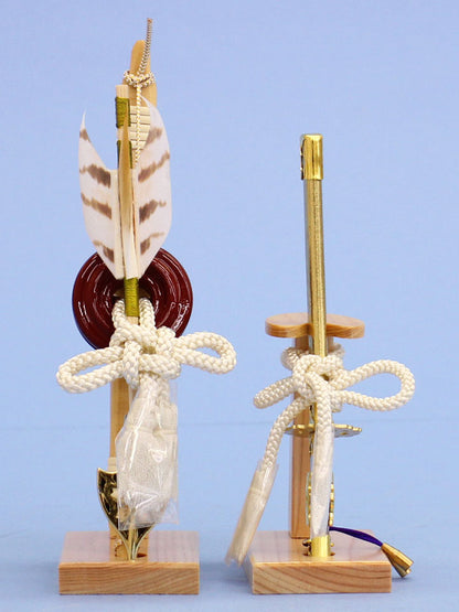 Bow and sword decoration #7975 No.6 white wood