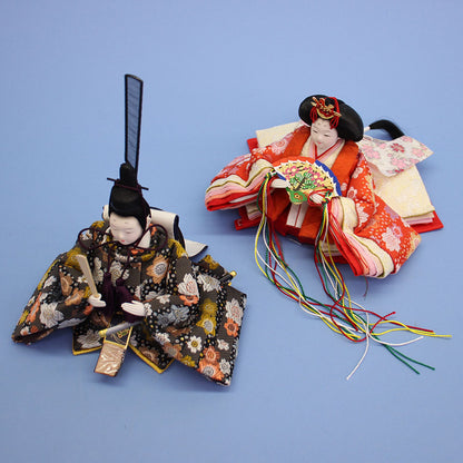 雛人形単品 親王3 小芥子金襴　緑橙桜　上から