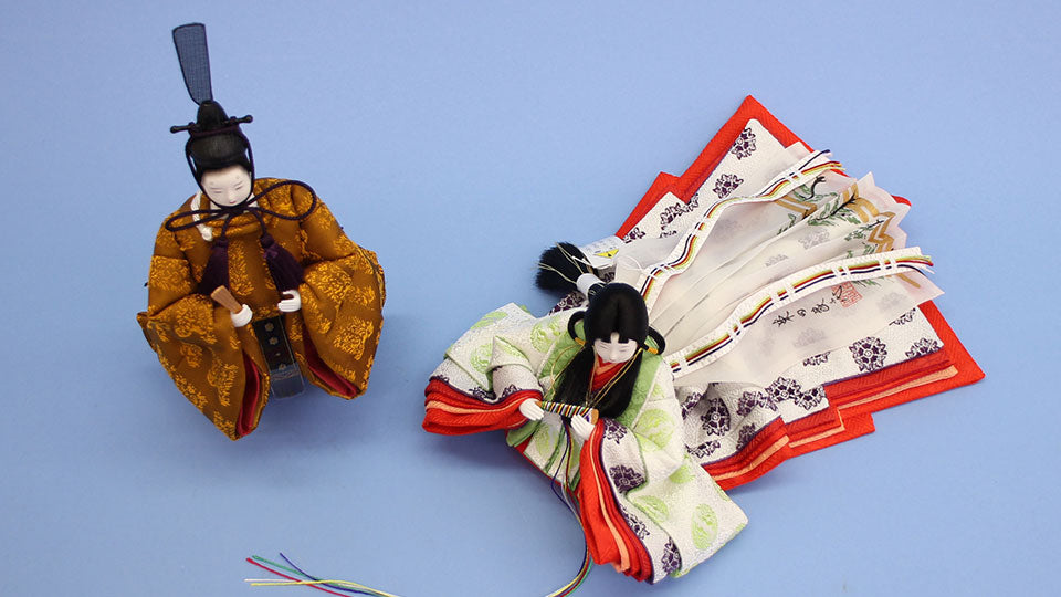 Hina Dolls Flat Display 60 cm | Heian Imperial Pair with Wood