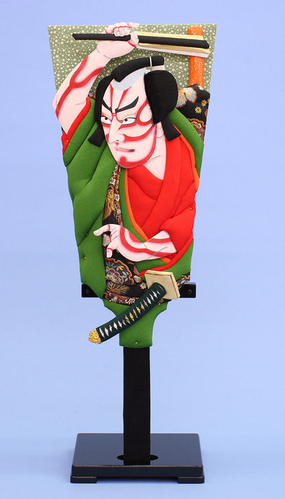 歌舞伎羽子板　20号男之助　16台付き