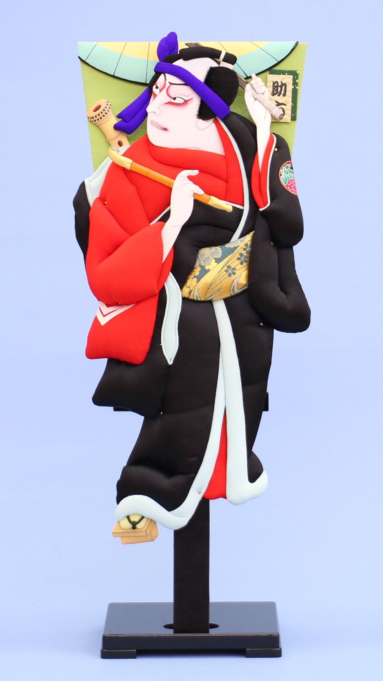 歌舞伎羽子板　20号立姿助六　20台付き