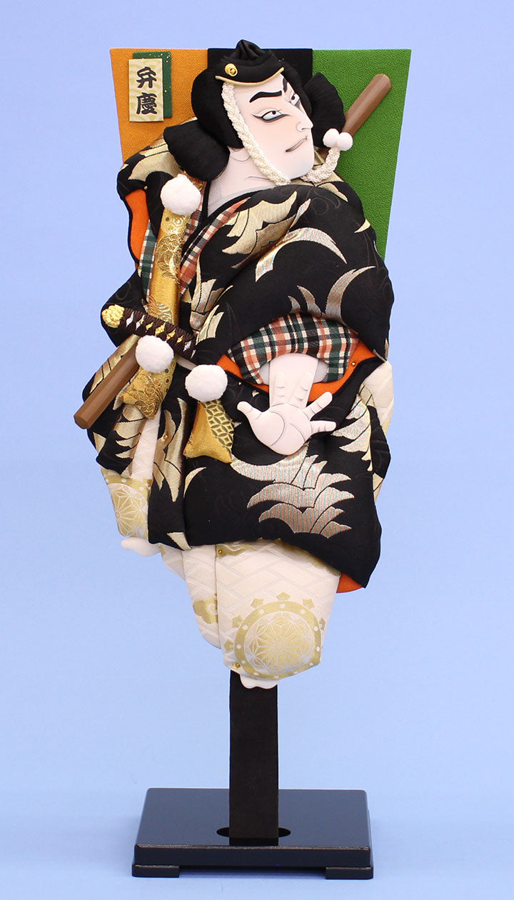歌舞伎羽子板　20号立姿六法弁慶　20台付き