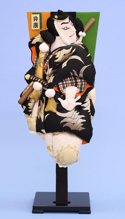 歌舞伎羽子板　20号立姿六法弁慶　20台付き