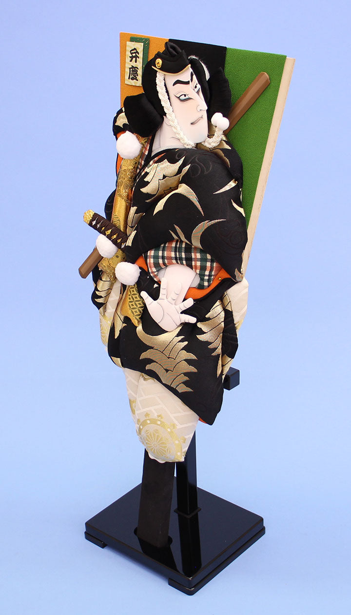 Kabuki Hagoita 20-size standing Benkei with 20 stands