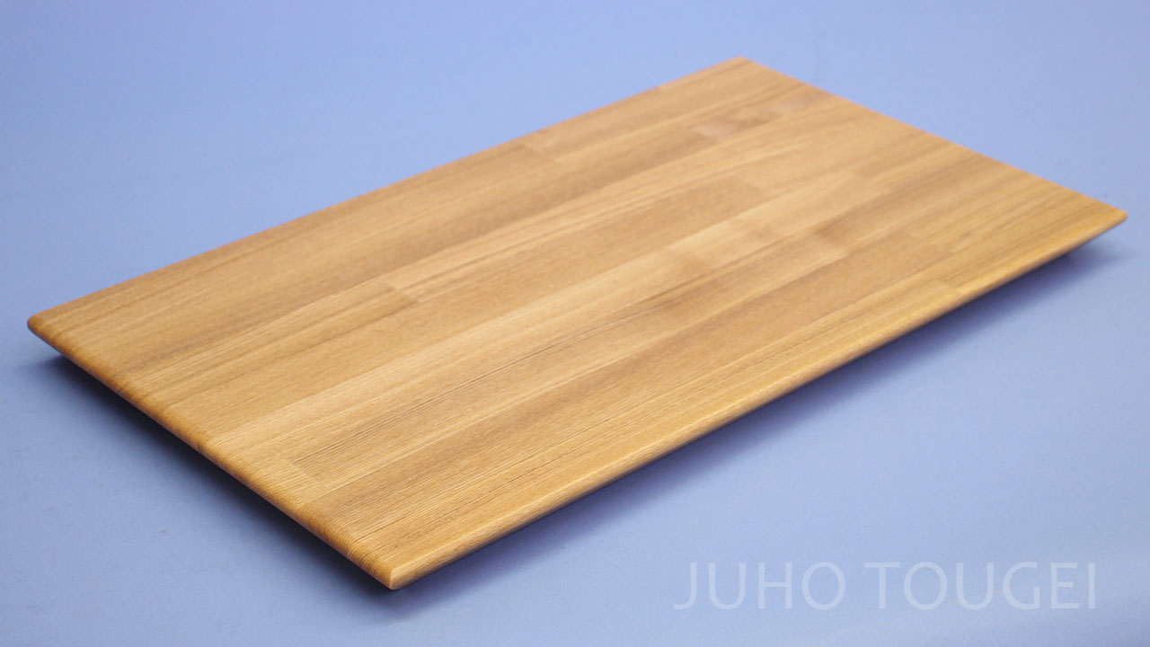 45cm タモ天板台　クリア　斜めから