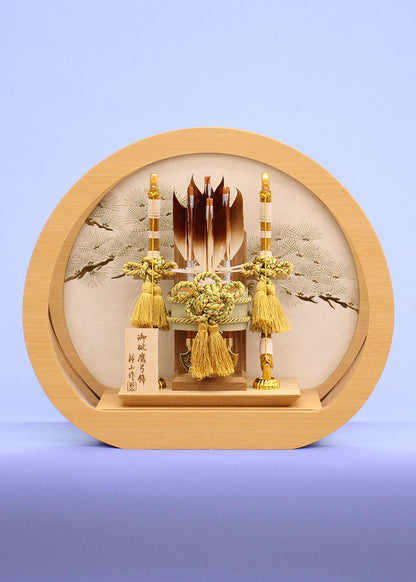 破魔弓ケース飾り 円型アクリル 松
