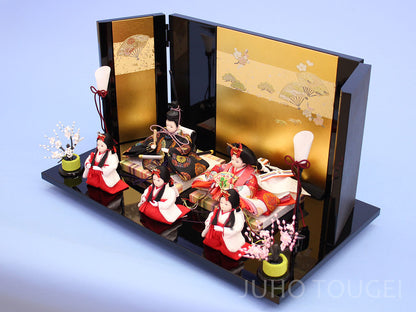 Flat Hina Doll Display Width 45cm Five Mamebina Spring Breeze