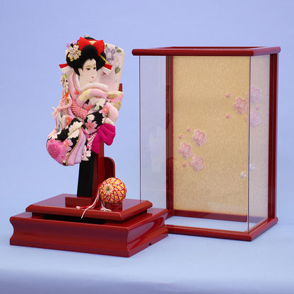 9号牡丹振袖　赤アクリルケース　オープン