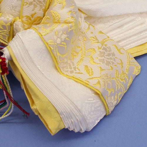 雛人形単品 親王4 京十三番　パステル唐草黄緑　姫袖