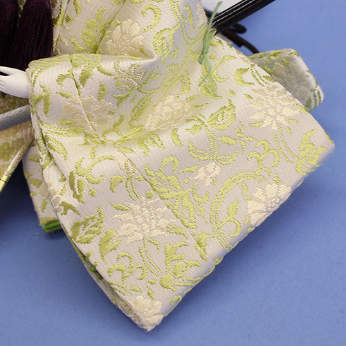 雛人形単品 親王4 京十三番　パステル唐草黄緑　殿袖