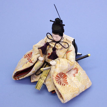 雛人形単品 親王3 柳結7g82　正絹帯地　殿姿
