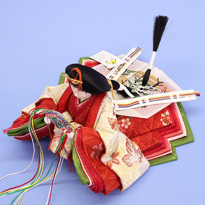 雛人形単品 親王3 柳結7g82　正絹帯地　姫姿