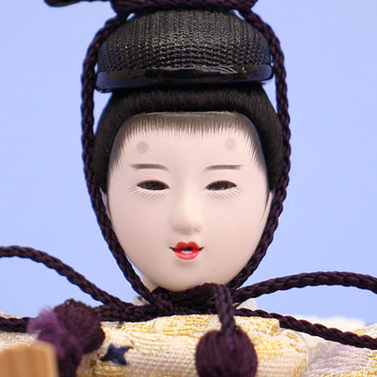 雛人形単品 親王3 柳結7g82　正絹帯地　殿顔